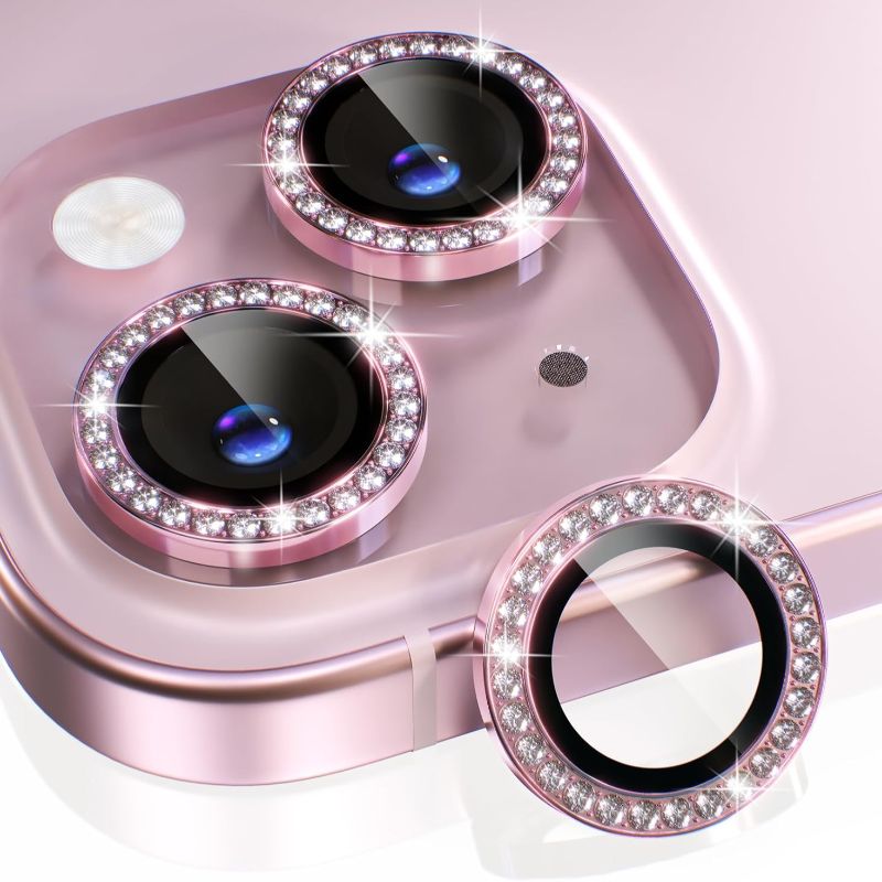 1PC Pink Glitter Diamond Camer – Tempered Glass Screen 9H Bewertung und Preis