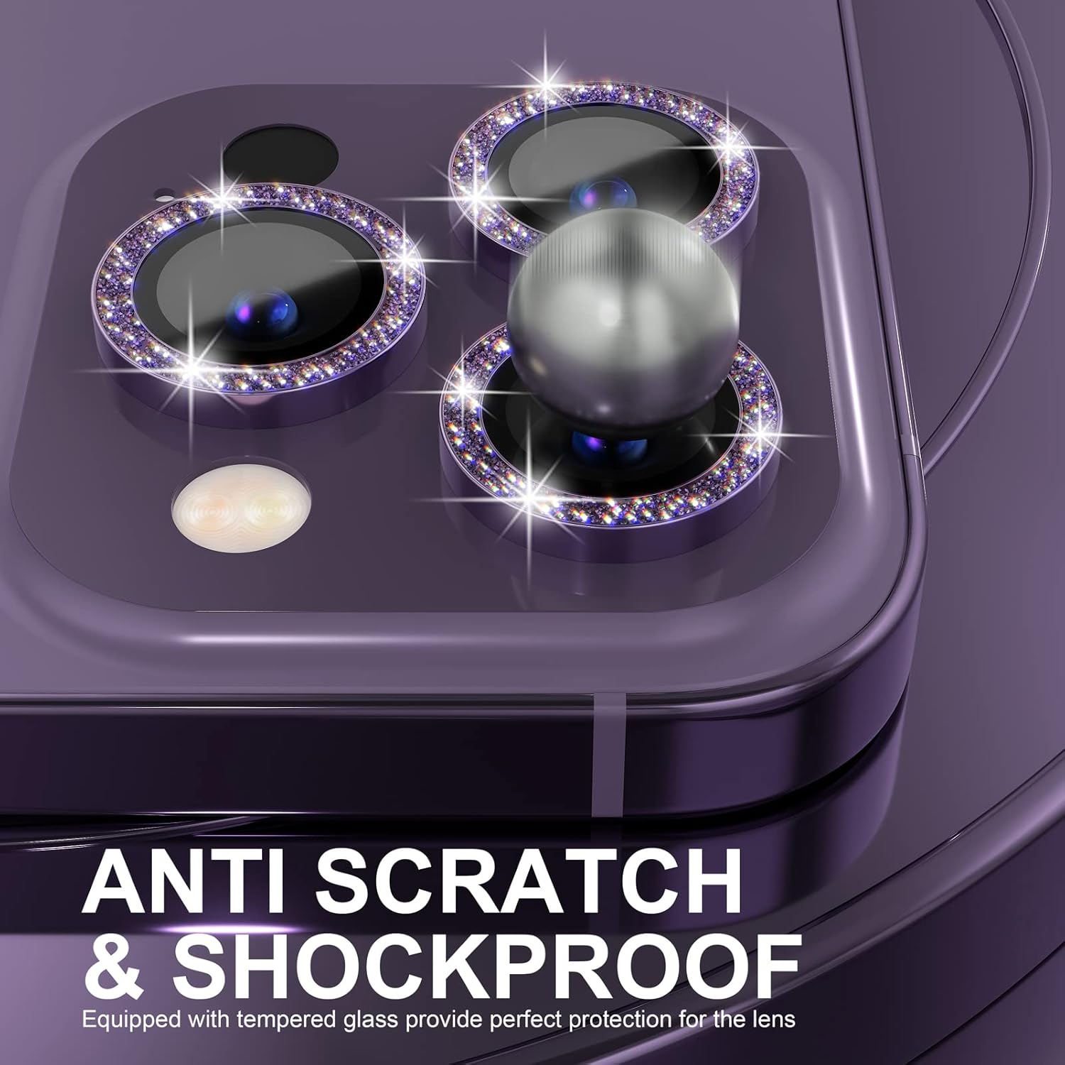 1Set Bling Glitter Purple Came – Tempered Glass Screen 9H Bewertung und Preis
